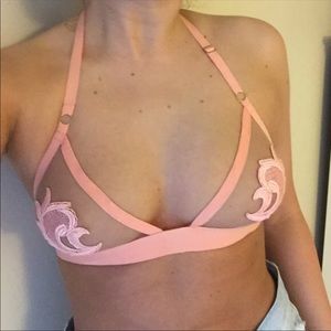 FOR LOVE AND LEMONS coral SKIVVIES bralette XS